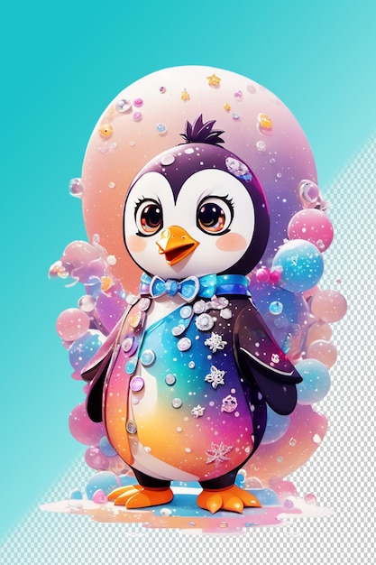 PSD psd 3d-illustration pinguin isoliert auf durchsichtigem hintergrund