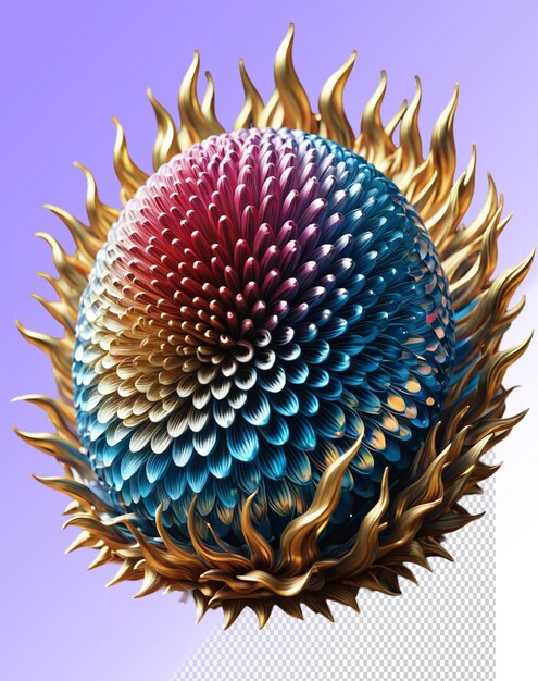 Psd 3d-illustration rambutan isoliert auf durchsichtigem hintergrund