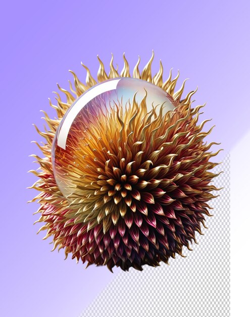 PSD psd 3d-illustration rambutan isoliert auf durchsichtigem hintergrund