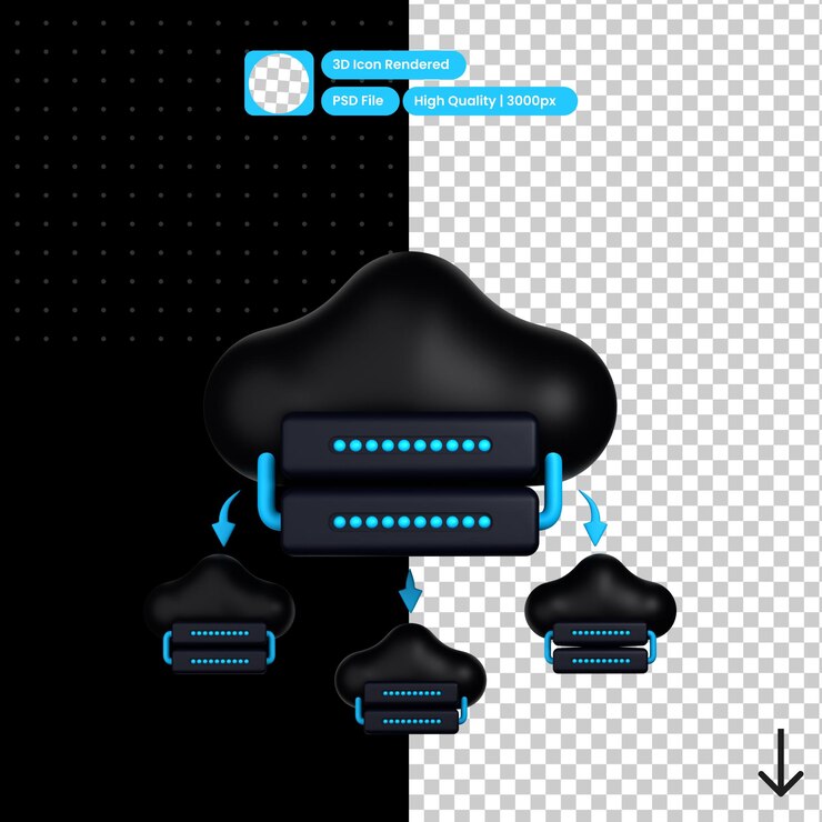 PSD psd 3d-illustration von cloud shared