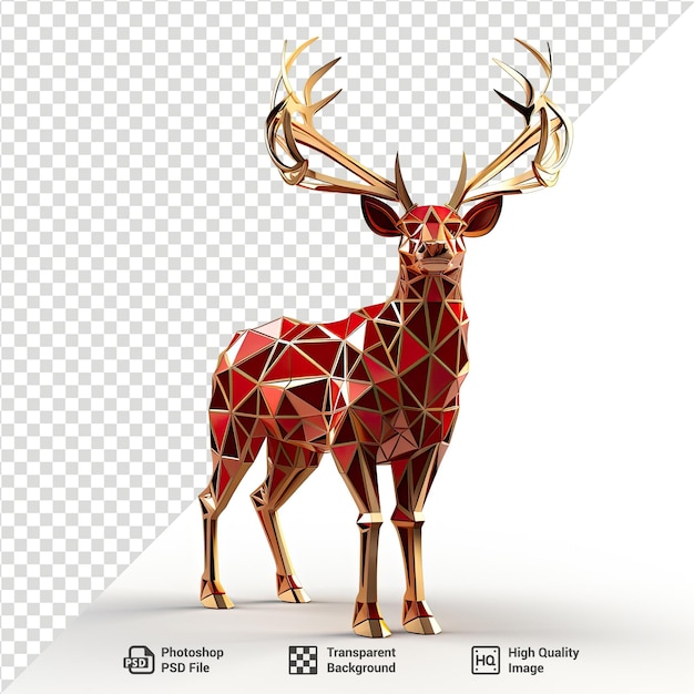 PSD psd 3d ilustração personagem animal de desenho animado de veado vermelho animado e isolado em backgr transparente