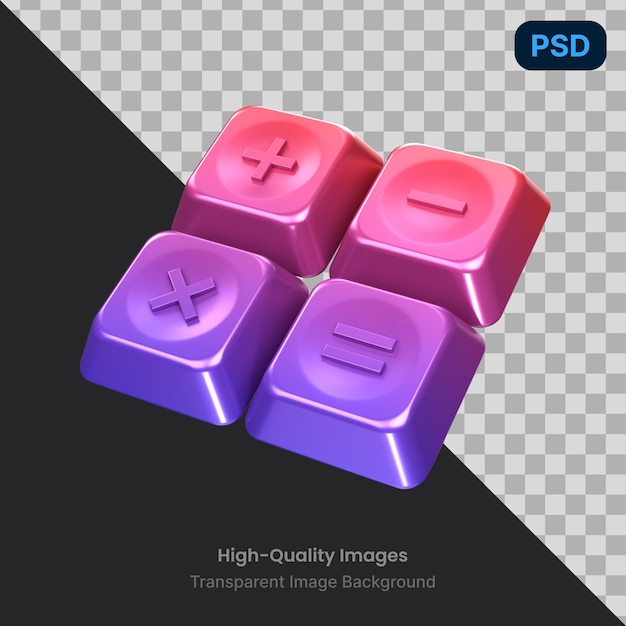 Psd 3d ilustración de una calculadora