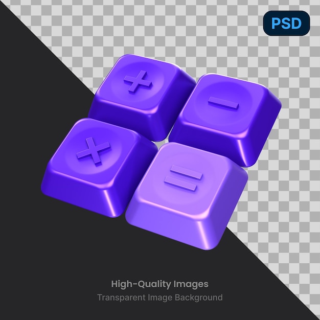 Psd 3d ilustración de una calculadora