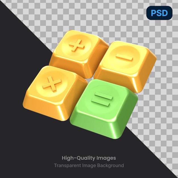 Psd 3d ilustración de una calculadora