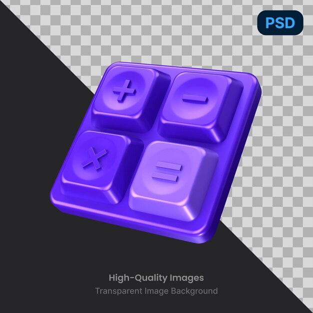 Psd 3d ilustración de una calculadora