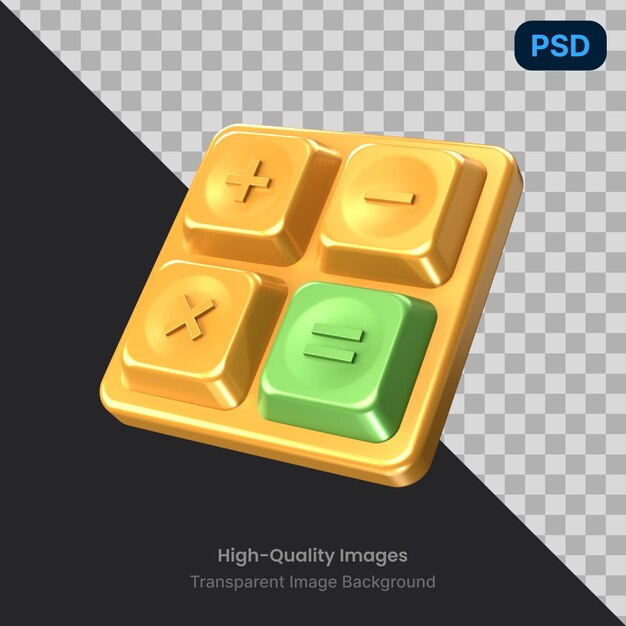 Psd 3d ilustración de una calculadora