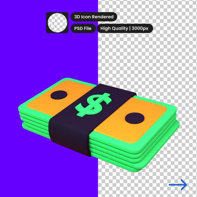 PSD psd 3d ilustración de dinero