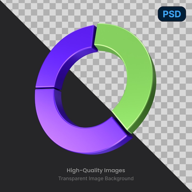 Psd 3d ilustración de un gráfico de anillos