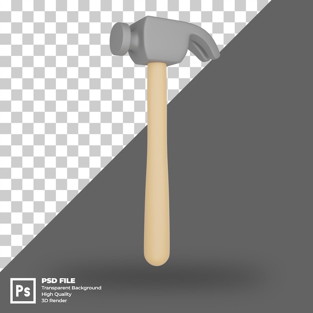 PSD psd 3d ilustración de un martillo