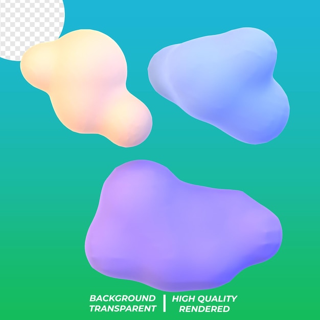 PSD 3D Ilustración renderizada aislada Viajes Vacaciones de verano en las nubes de la playa