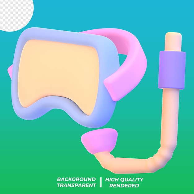 PSD 3D Isolierte gerenderte Illustration Reisen Sommerurlaub am Strand Schwimmen Google