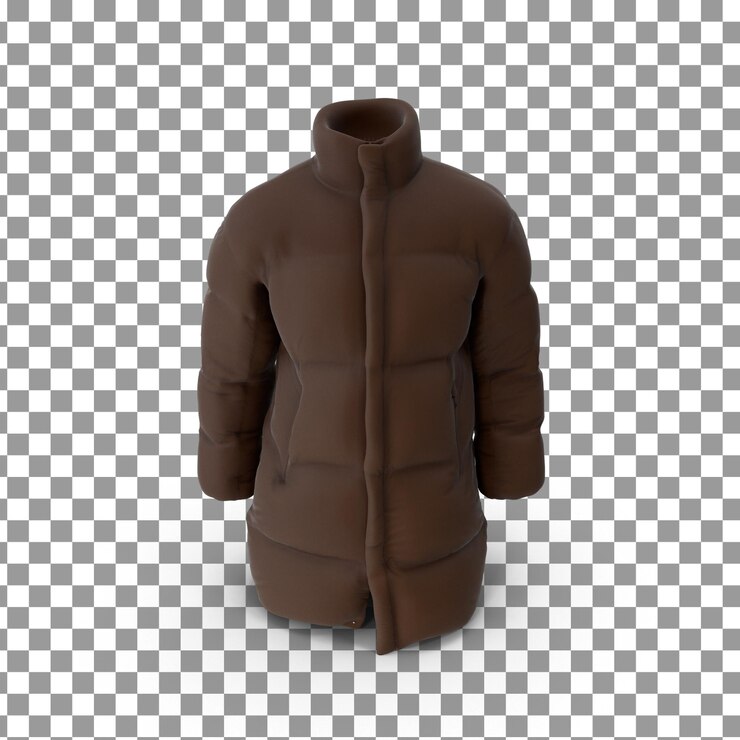 PSD psd 3d jacket template on isolated and transparent background