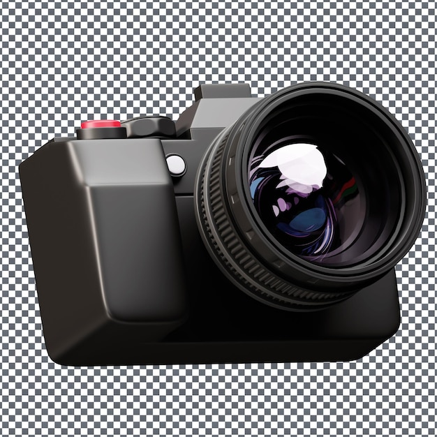 PSD 3D-Kamera-Symbol auf isoliertem und transparenten Hintergrund