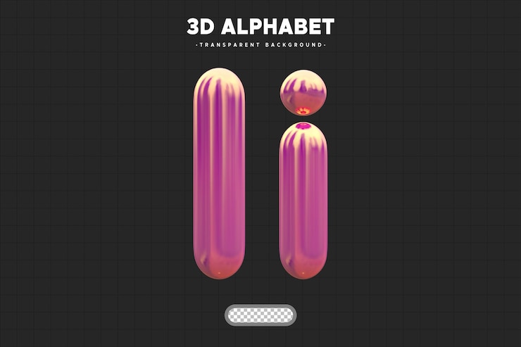PSD psd 3d letra del alfabeto i