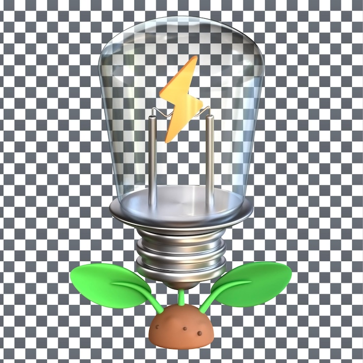 PSD psd 3d light bulb icon on isolated and transparent background