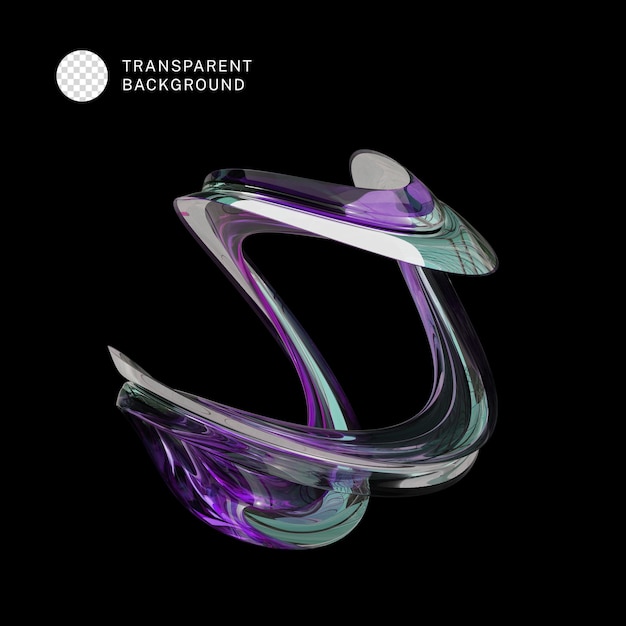 PSD 3d lila abstrakte Form Glasmaterial