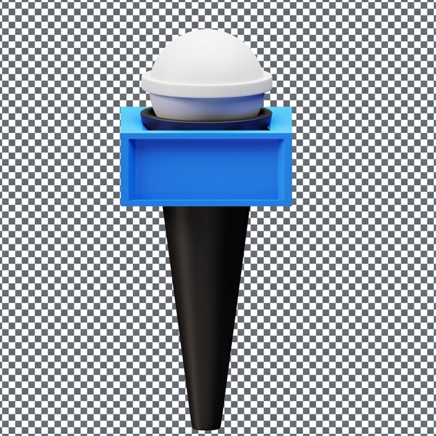 PSD 3D-Mikrofon-Symbol auf isoliertem und transparenten Hintergrund