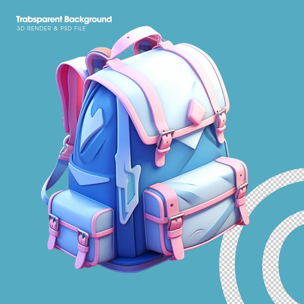 PSD psd 3d mochilas ilustração de um bonito