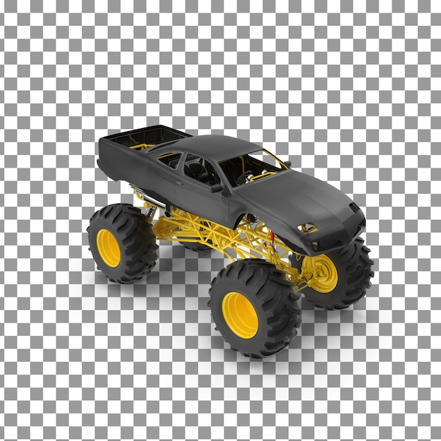 PSD 3D Monster Truck auf isoliertem und transparentem Hintergrund