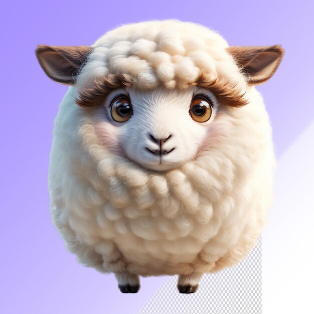 PSD psd 3d des moutons isolés sur un fond transparent