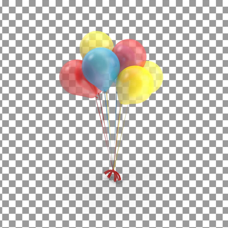 PSD psd 3d multi balones en la parte superior en un fondo aislado y transparente