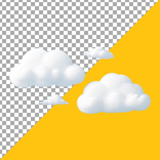 PSD psd 3d nuage isolé sur un fond transparent