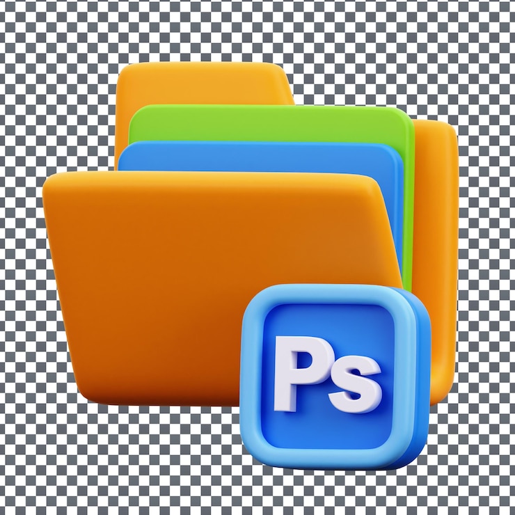 PSD psd 3d paint icon on isolated and transparent background
