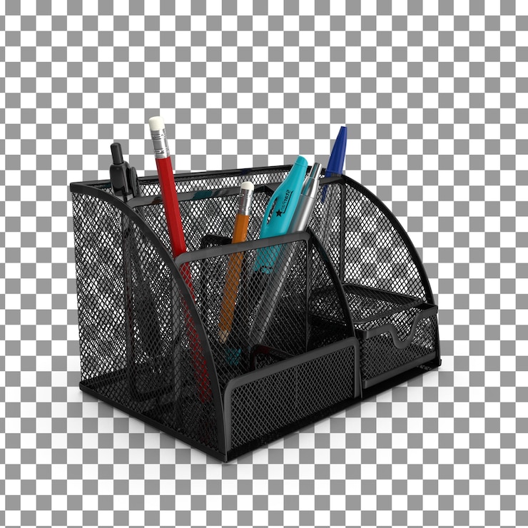 PSD psd 3d pencils on bucket icona su sfondo isolato e trasparente