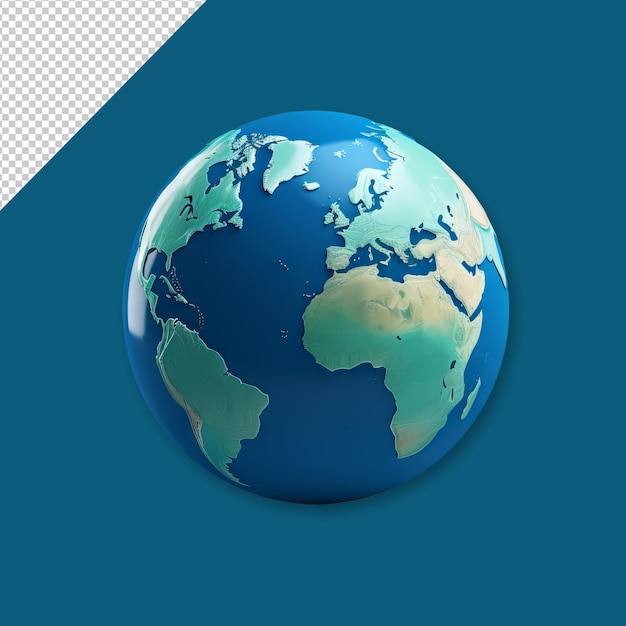 PSD 3d pianeta Terra globo sfondo trasparente