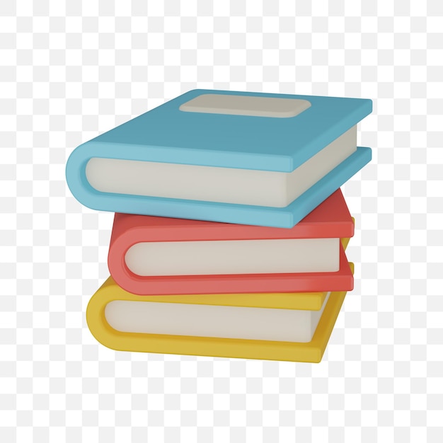 PSD 3D pilha de ícone de livros