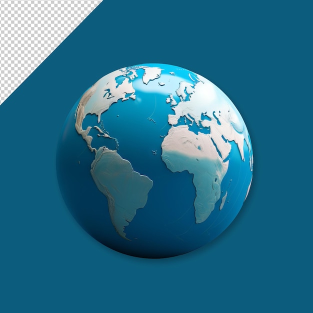 PSD 3d planeta Terra globo de fundo transparente