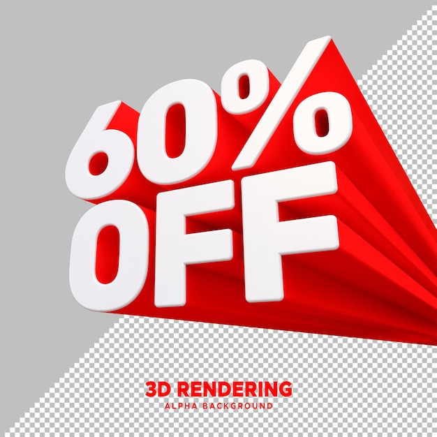PSD 3D de promoción de descuento 60 por ciento oferta