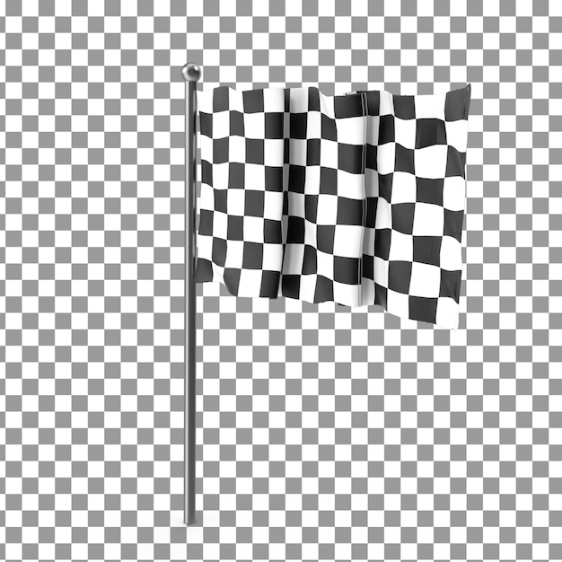 PSD 3D Racing Flag Top sur un fond isolé et transparent