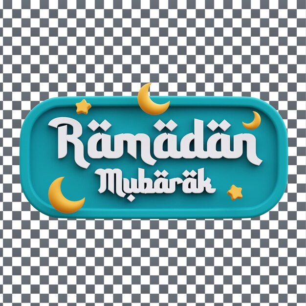 Psd 3d ramadan-symbol auf isoliertem und transparenten hintergrund