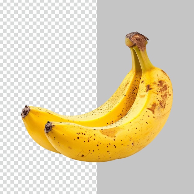 PSD psd 3d realistic fresh yellow bananas on isolated transparent background