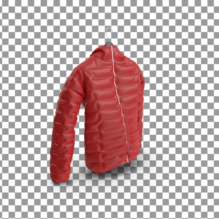 PSD psd 3d red jacket on isolated and transparent background