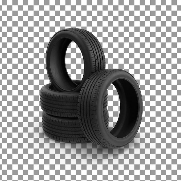 PSD 3D-Reifen auf isolierter und transparenter Hintergrund