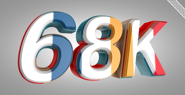 PSD 3d render 68k seguidor
