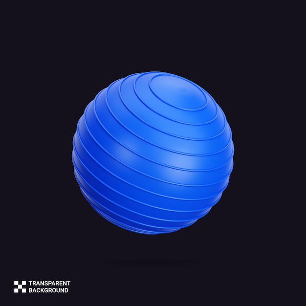 PSD 3D Render Blue Fitness Ball