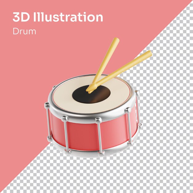 PSD psd 3d-render-drum-icon-illustration