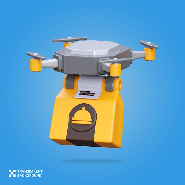PSD 3D render food drone delivery icon