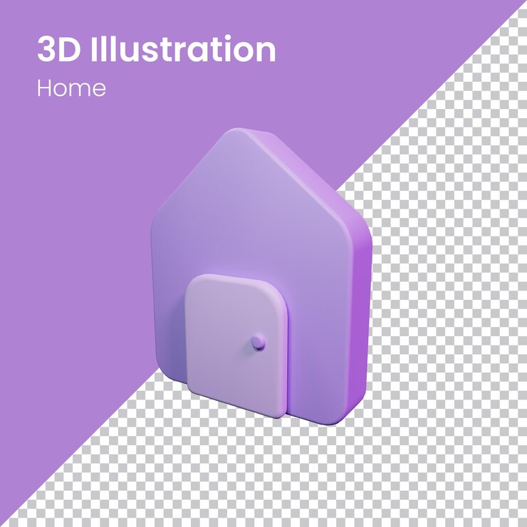 PSD psd 3d-render-home-icon-illustration