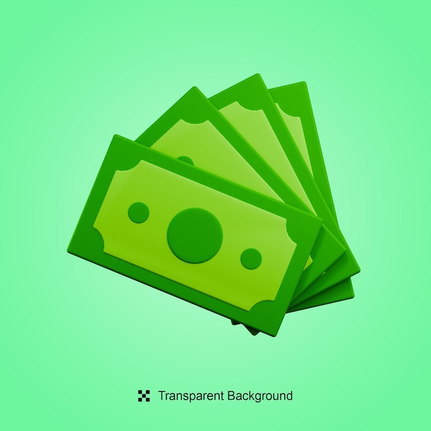 PSD 3D-Render-Illustration Papiergeld Zahlung in Dollar