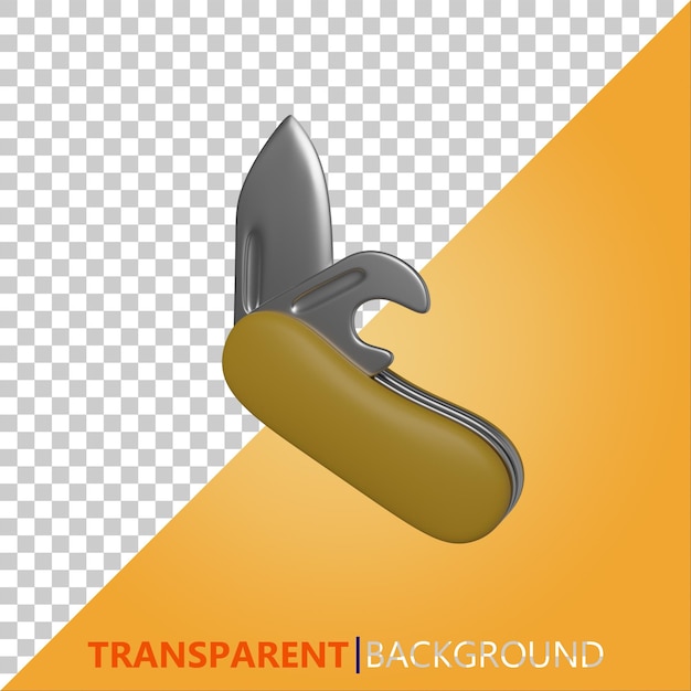 PSD 3D-Render-Illustration Schweizer Messer