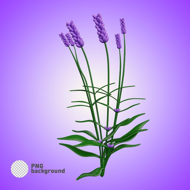 PSD 3d render de ilustración de icono de flor