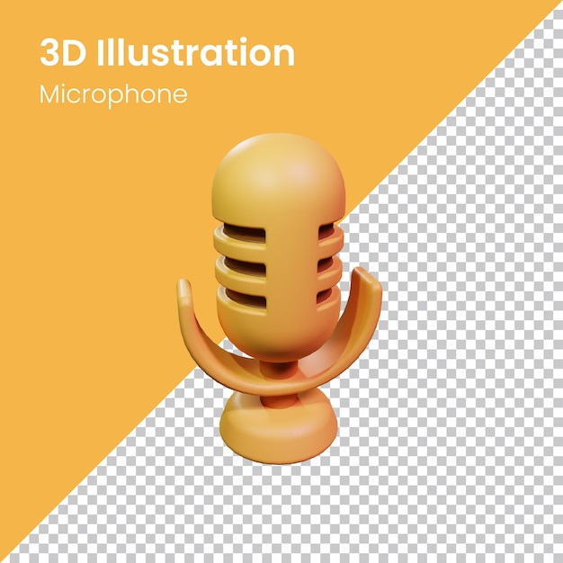 PSD 3d Render Microfono Icona Illustrazione