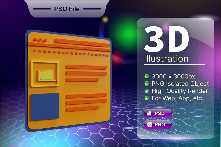 PSD psd 3d render negocio y tienda en línea ilustración del sitio web tienda en línea aplicación icono aislado