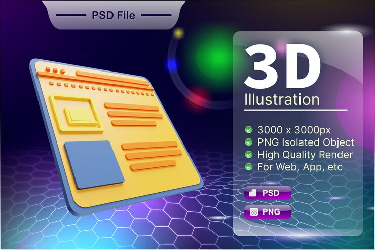 PSD psd 3d render negocio y tienda en línea ilustración del sitio web tienda en línea aplicación icono aislado