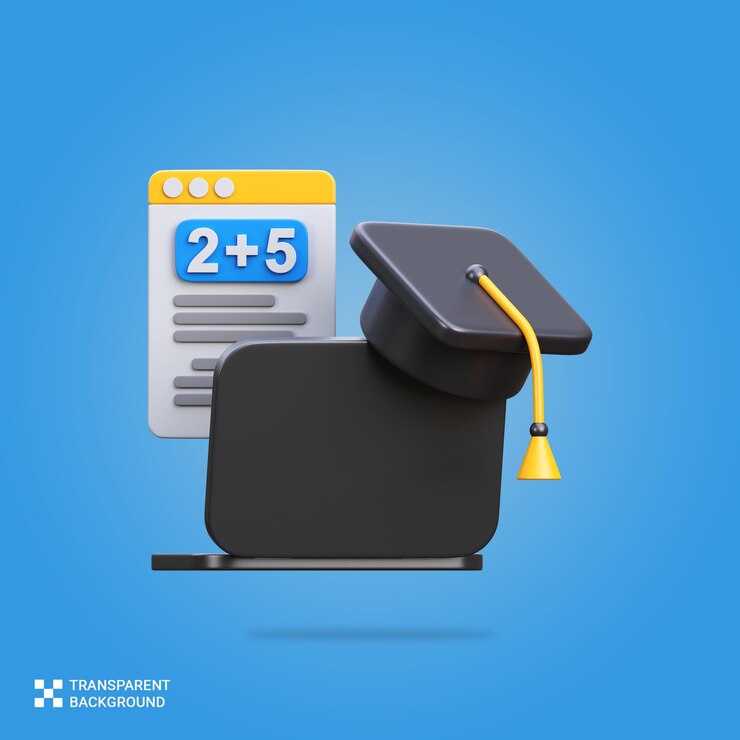 PSD psd 3d render online educación y graduación