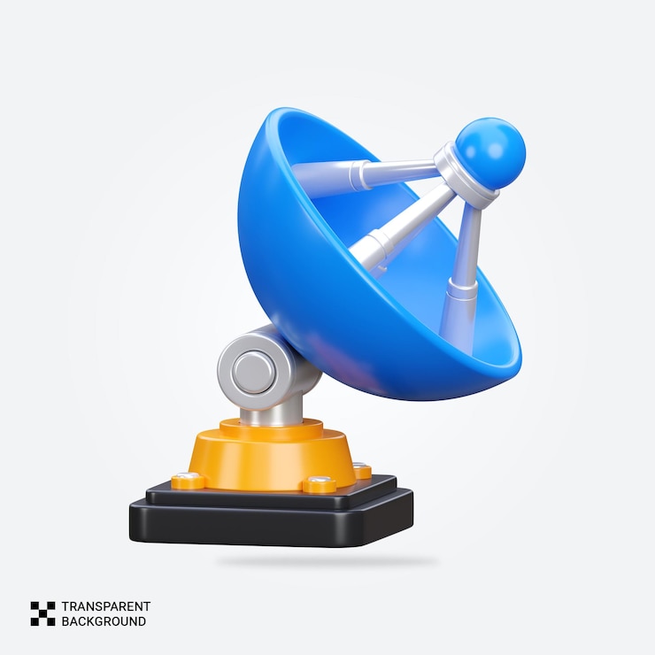 PSD psd 3d render satellite dish icon